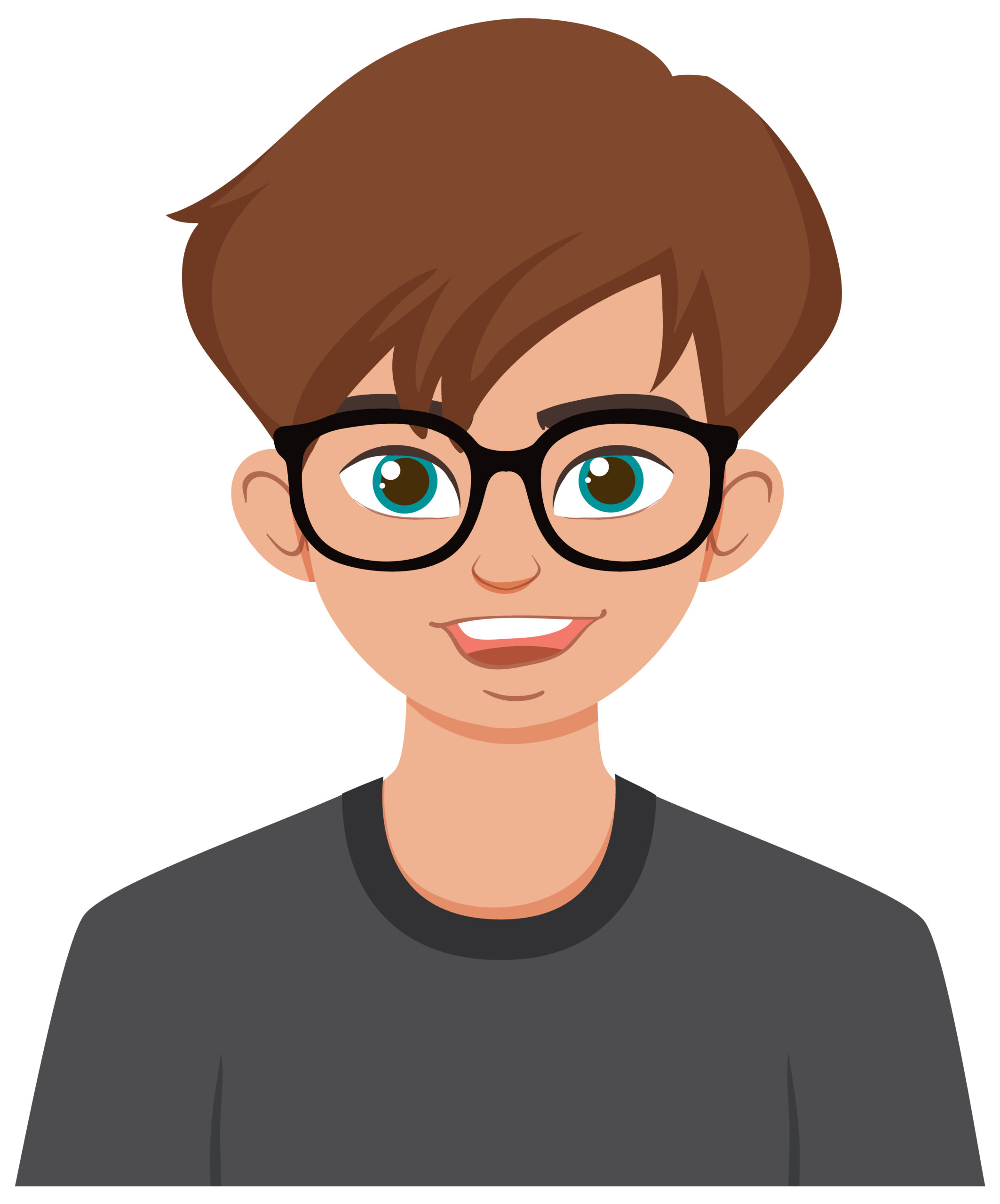 smiling young man with glasses